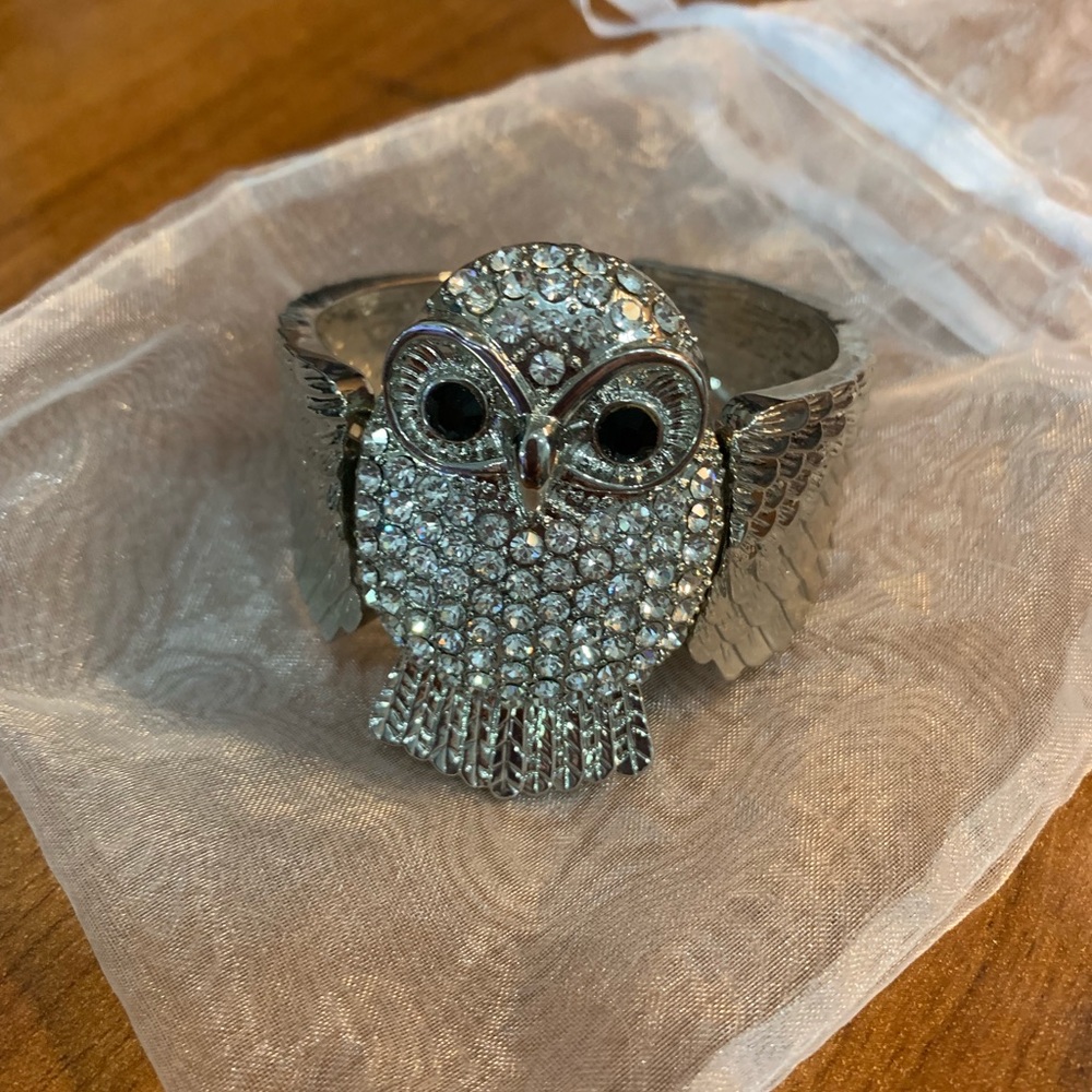 Silver Owl Cuff Bracelet
